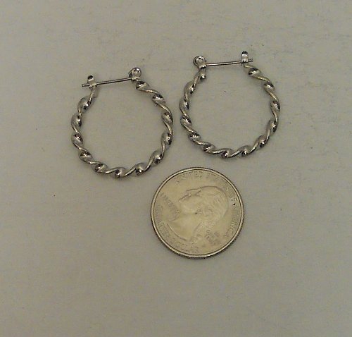 Women Hoop Earrings Twisted Silver Tones Leverback SOPHIA & KATE Fashion