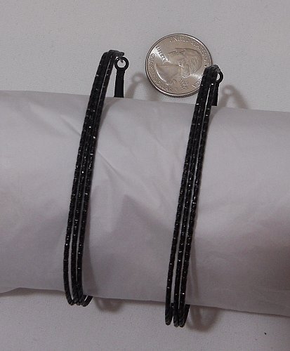 Women Fashion Hoop Earrings Solid Black Oblong Unbranded Leverback