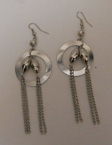 Women Fashion Drop Dangle Earrings Silver Tones Rings Beads Chains FASHION JEWEL