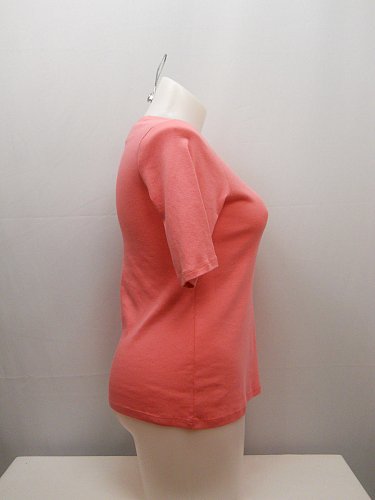 PLUS SIZE 0X Womens Knit Top CHARTER CLUB Solid Pink Short Sleeve Boat Neck