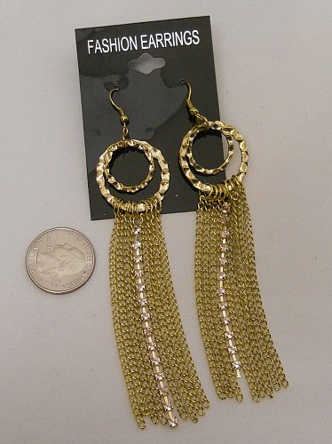 Womens Earrings Drop Dangle Gold Tone Rhinestones FASHION EARRINGS Hook