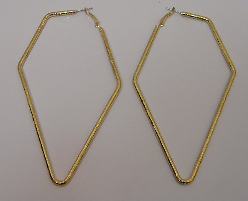 Women Hoop Earrings Geometric Fashion Gold Tones Leverback Fasteners J&D JEWELRY