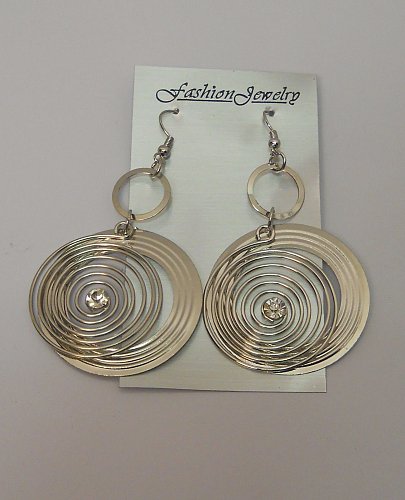 Women Earrings Multi Rings Fashion Drop Dangle Hook Fasteners Silver Tones FASHI