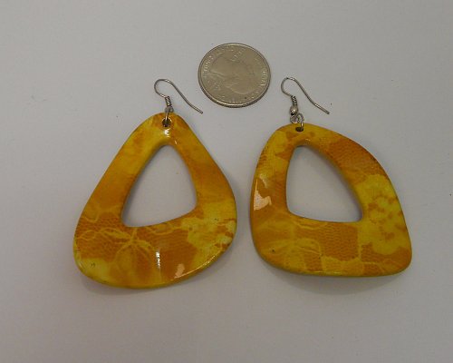 Women Earrings Fashion Drop Dangle Mustard Yellow Hook Fasteners FASHION JEWELRY