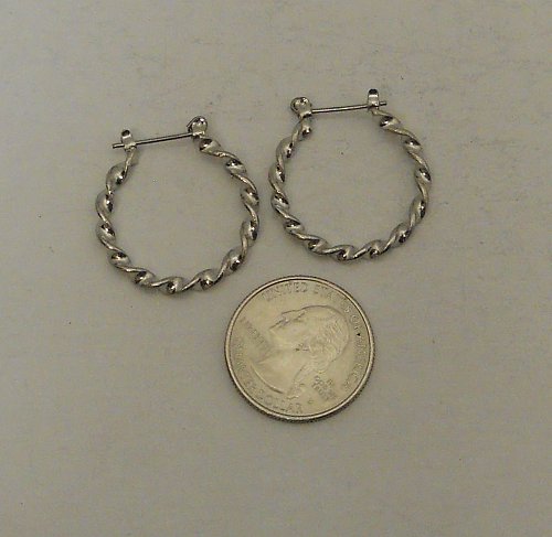 Women Hoop Earrings Twisted Silver Tones Leverback SOPHIA & KATE Fashion