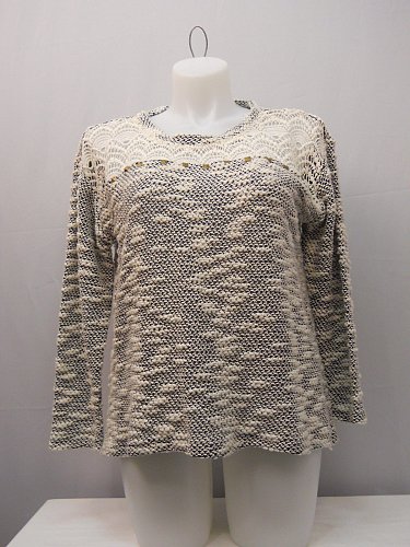 Womens Tunic Sweater STYLE&CO PLUS SIZE 1X Studded Lace Yoke Long Sleeves