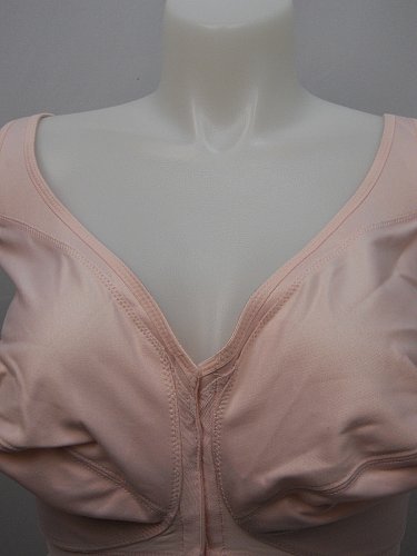 BRA 56C Women Posture Bra Full Coverage Solid Pink Wire Free Front Closure Adjus