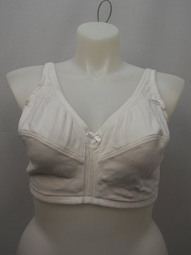 Womens BRA 46C Leisure Bra Full Coverage Solid White Wire Free Back Closure