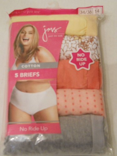 SIZE 11 Panties 5-Pack JUST MY SIZE JMS 100% Cotton TAGLESS&reg; Blue Assortment