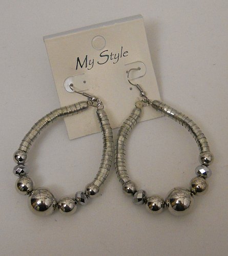 Womens Fashion Drop Dangle Earrings Silver Tones MY STYLE Hook Lead Free