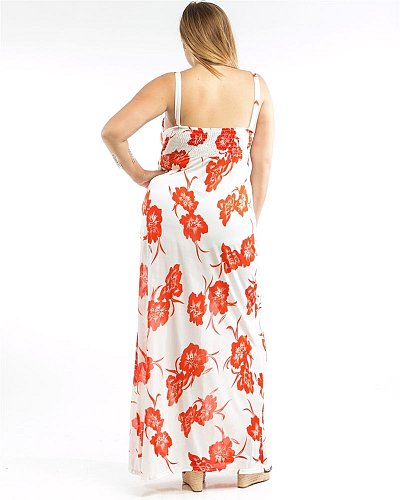 Women Maxi Dress PLUS SIZE 1X 3X Sheer Floral Sweetheart Neck Spaghetti Straps