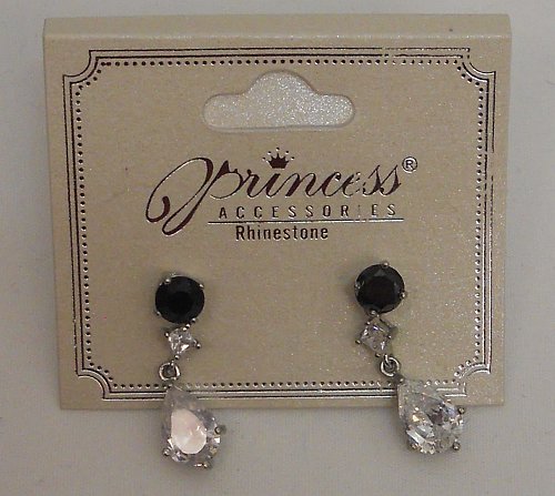 Womens Fashion Earrings Drop Dangle Silver Tones Rhinestones PRINCESS Butterfly
