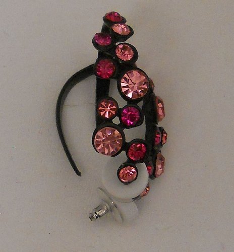 Women Fashion Drop Dangle Earrings Pink Rhinestones CAROL COLLECTION Push Backs