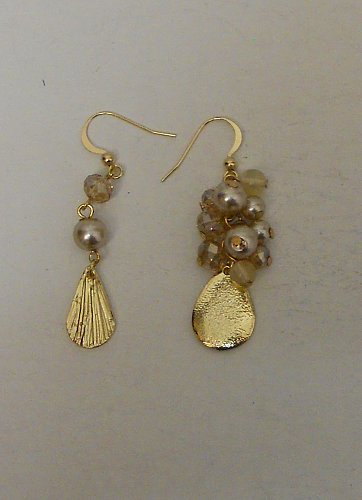 Women Earrings Gold Tones Beads Fashion Drop Dangle AXESORIES Hook Fastener