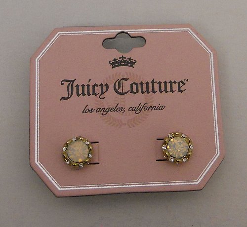 Juicy Couture Women Fashion Stud Earrings Rhinestones Push Backs