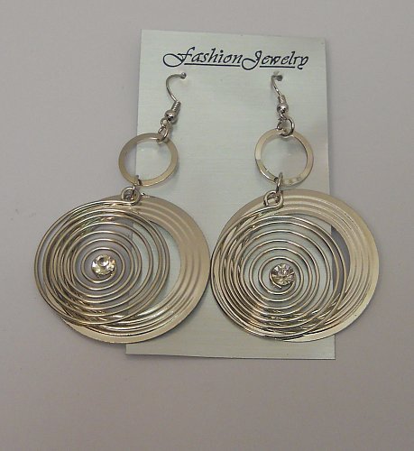 Women Earrings Multi Rings Fashion Drop Dangle Hook Fasteners Silver Tones FASHI