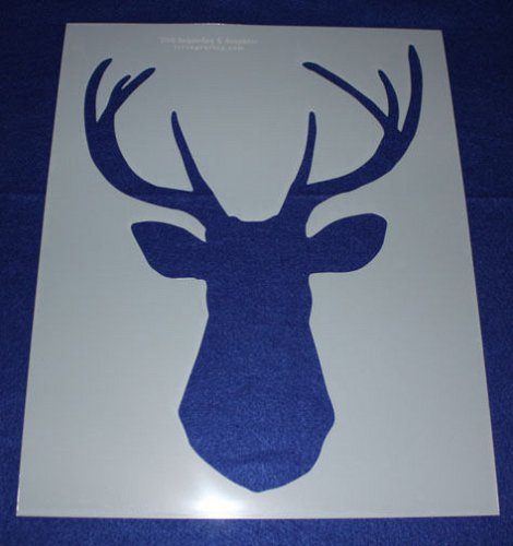 2 Piece Buck-Deer Head Stencils F/S-Mylar 14 Mil Lg - Painting /Crafts/Templates