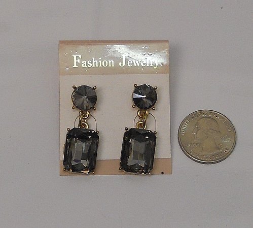 Women Earrings Fashion Drop Dangle Square Rhinestones Push Backs Fasteners FASHI