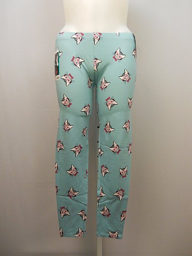 Women Ankle Leggings Blue CAT PRINT Skinny Legs PLUS SIZE 1X 2X 3X 4X Inseam 29