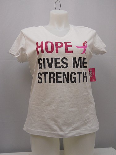 Womens T-Shirt BREAST CANCER AWARENESS Susan G Komen White Hope Size XL