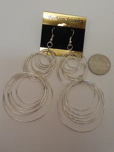 Womens Fashion Earrings Drop Dangle Silver Tones Hoops FASHION JEWELRY Hooks