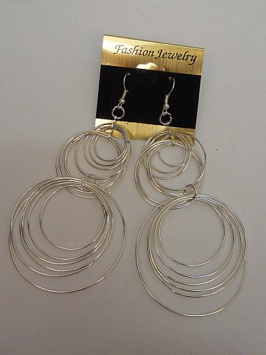 Womens Fashion Earrings Drop Dangle Silver Tones Hoops FASHION JEWELRY Hooks
