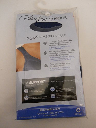 Playtex 18 Hour Womens Bra 42DDD Solid Blue Wire Free Back Close Cushioned Strap