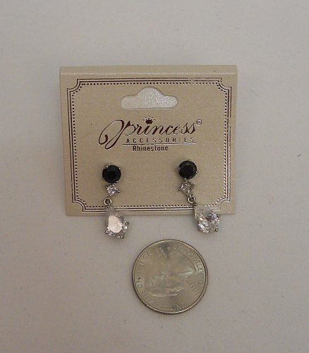 Womens Fashion Earrings Drop Dangle Silver Tones Rhinestones PRINCESS Butterfly