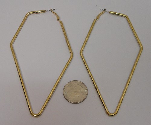 Women Hoop Earrings Geometric Fashion Gold Tones Leverback Fasteners J&D JEWELRY