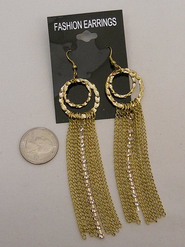 Womens Earrings Drop Dangle Gold Tone Rhinestones FASHION EARRINGS Hook