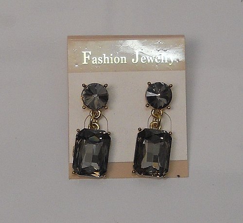 Women Earrings Fashion Drop Dangle Square Rhinestones Push Backs Fasteners FASHI