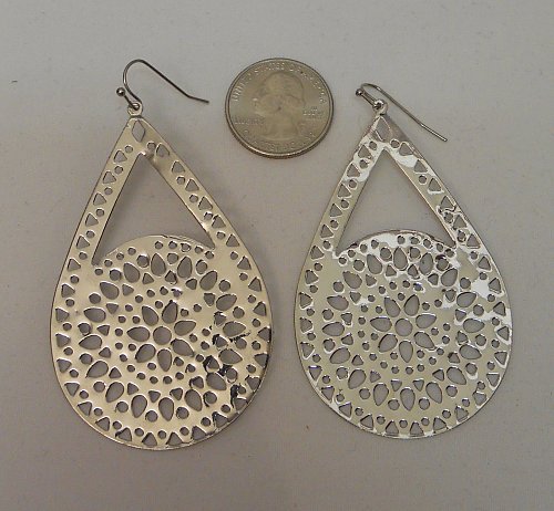 Womens Fashion Earrings Drop Dangle Silver Tones Teardrops Unbranded Hooks