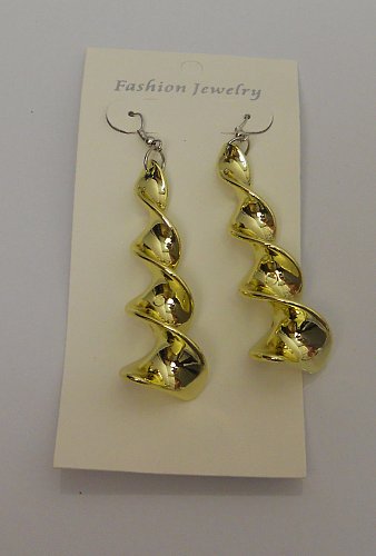 Women Twisted Earrings Gold Tones Fashion Drop Dangle Hook Fasteners FASHION