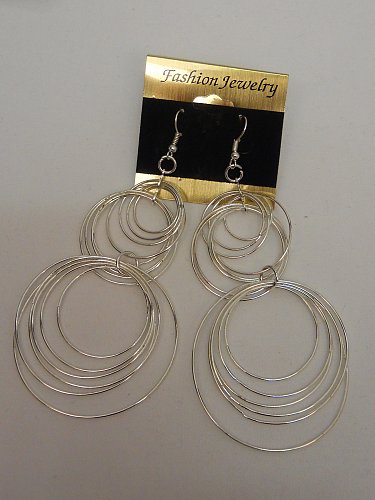 Womens Fashion Earrings Drop Dangle Silver Tones Hoops FASHION JEWELRY Hooks