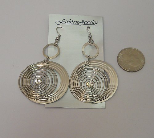 Women Earrings Multi Rings Fashion Drop Dangle Hook Fasteners Silver Tones FASHI