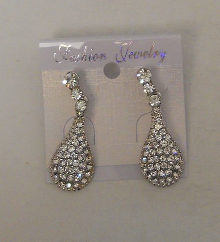 Women Earrings Fashion Drop Dangle Rhinestone Teardrops Push Backs FASHION JEWEL