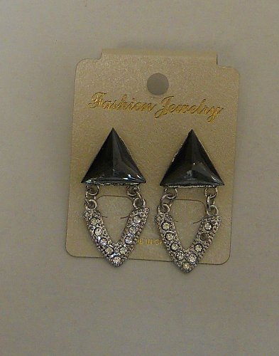 Women Fashion Drop Dangle Earrings Silver Tones Rhinestones FASHION JEWELRY