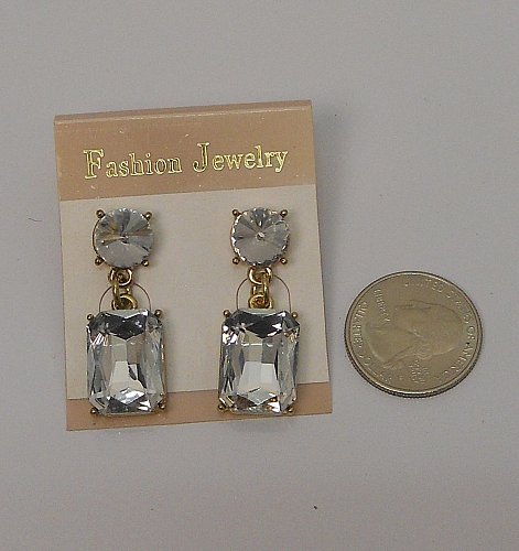 Women Earrings Rhinestones Fashion Drop Dangle Push Back Fasteners FASHION JEWEL