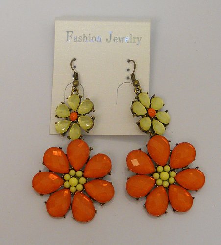 Women Flower Earrings Multi Color Gems Fashion Drop Dangle Hook Fastener FASHION