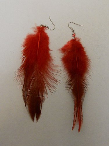 Women Drop Dangle Fashion Earrings Red Feathers FASHION JEWELRY Hook