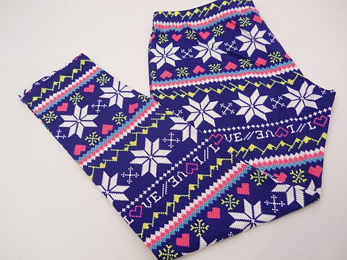 Womens Ankle Leggings SIZE XL NO BOUNDARIES Fair Isle Print Skinny Leg Inseam 28