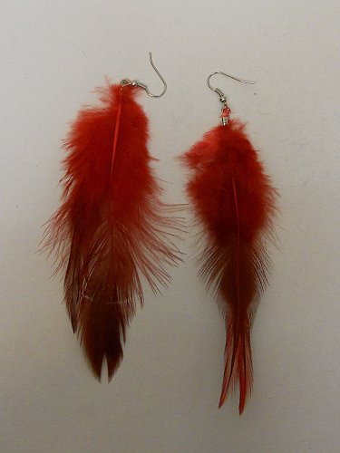 Women Drop Dangle Fashion Earrings Red Feathers FASHION JEWELRY Hook