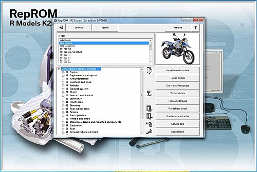 2005-2014 BMW HP2 Enduro / HP 2 Megamoto RepROM Service Manual DVD Multilingual