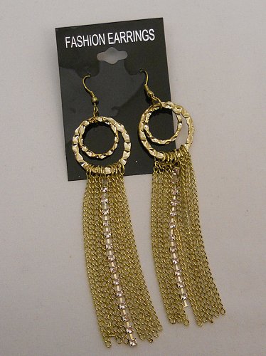 Womens Earrings Drop Dangle Gold Tone Rhinestones FASHION EARRINGS Hook
