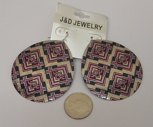 Women Earrings Teardrop Fashion Drop Dangle Silver Glitter Hook Fasteners J&D JE