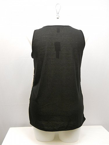 Womens Tank Cami Top SIZE XL FRENCH LAUNDRY Black Crochet Lace Overlay Sleeveles