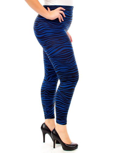 Womens Leggings JUNIOR PLUS SIZE JIU YU Blue Animal Print One Size Fits Most