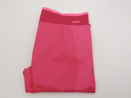 SIZE L Womens Athletic Yoga Capris AVIA Solid Pink Dark Trim Moisture Wicking
