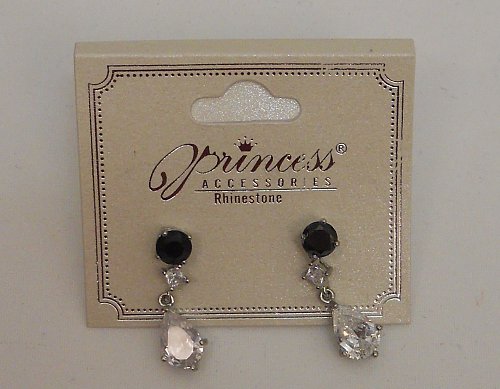 Womens Fashion Earrings Drop Dangle Silver Tones Rhinestones PRINCESS Butterfly