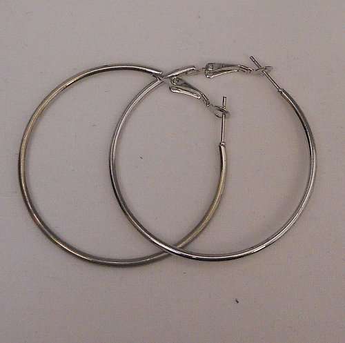 Womens Fashion Hoop Earrings Silver Tones SONOMA Leverback